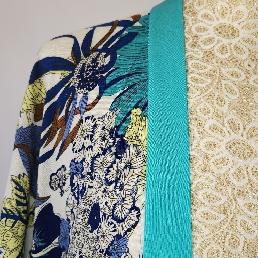 Do Everything In Love Women's Tropical Print Open Front Kimono Cardigan Beach - Picture 6 of 13